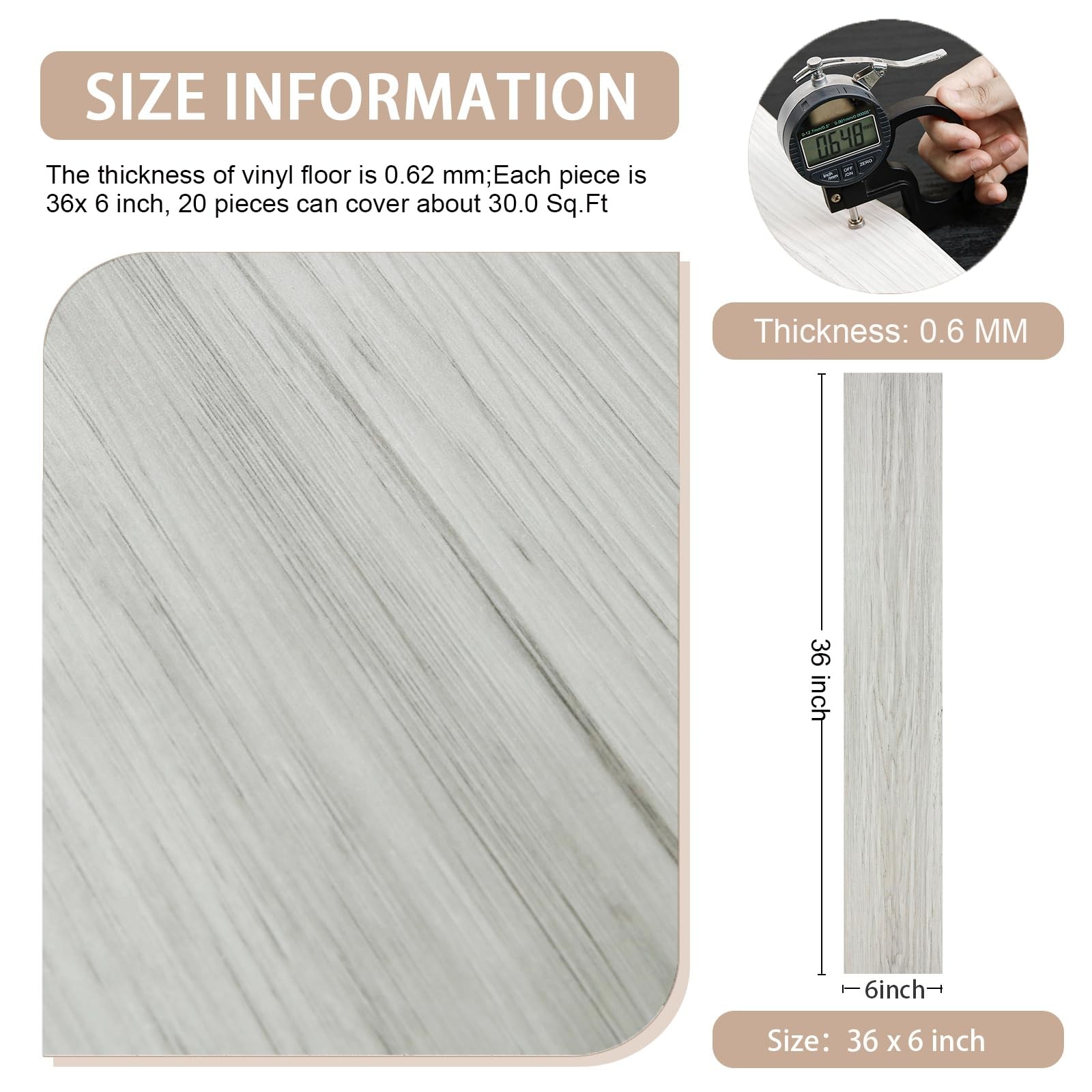 20-Pack 30 Sq.Ft Peel and Stick Floor Tile, Vinyl Plank Flooring, Natural Woo…