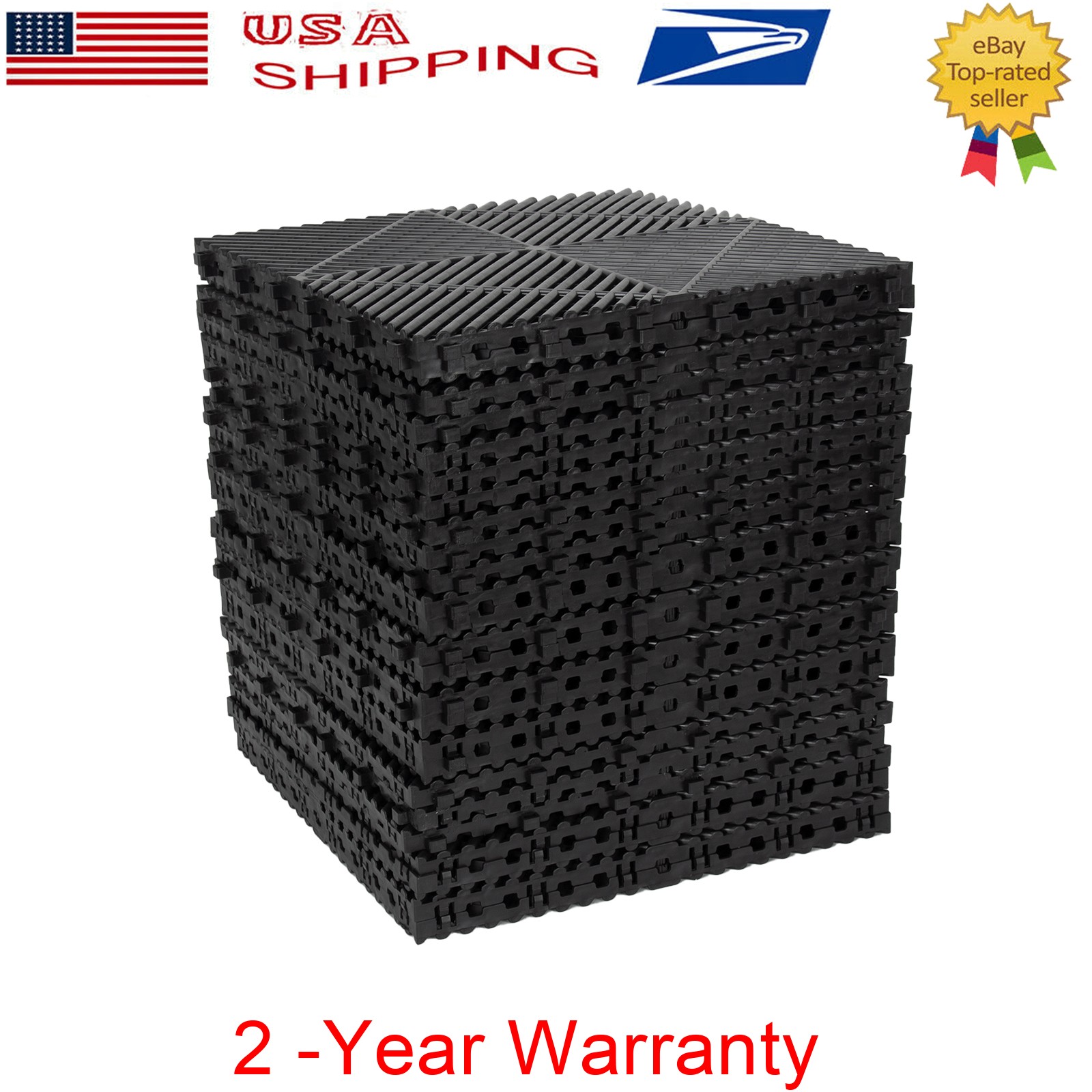 25 Pack Interlocking Floor Tiles with Drain Holes For Wet Areas Bathroom Kitchen