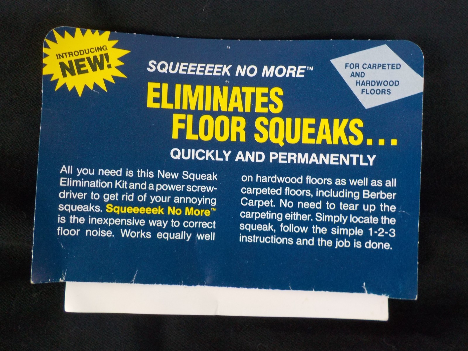 Squeeeeek No More Model 3230 Floor Squeaks Kit Opened Unused + Vintage Bag