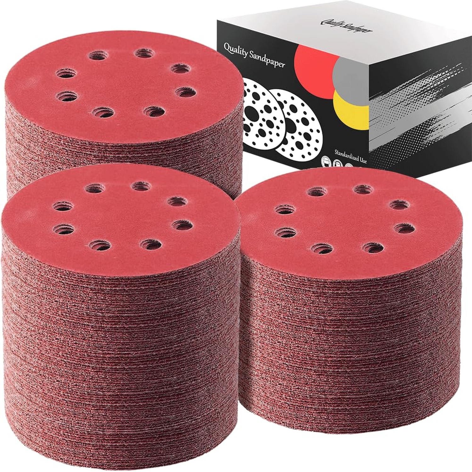 210PCS Sanding Discs 5 Inch 8 Hole, Orbital Sander Sandpaper, 5 Sanding Disc …