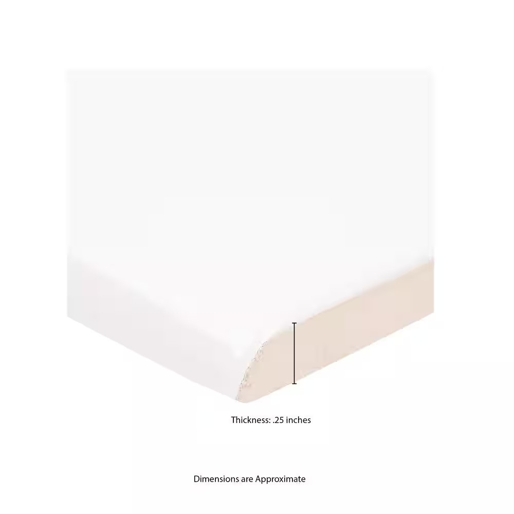 Matrix White 4 In. X 16 In. Glossy Ceramic Bullnose Wall Tile (33.33 Lin. Ft./Ca
