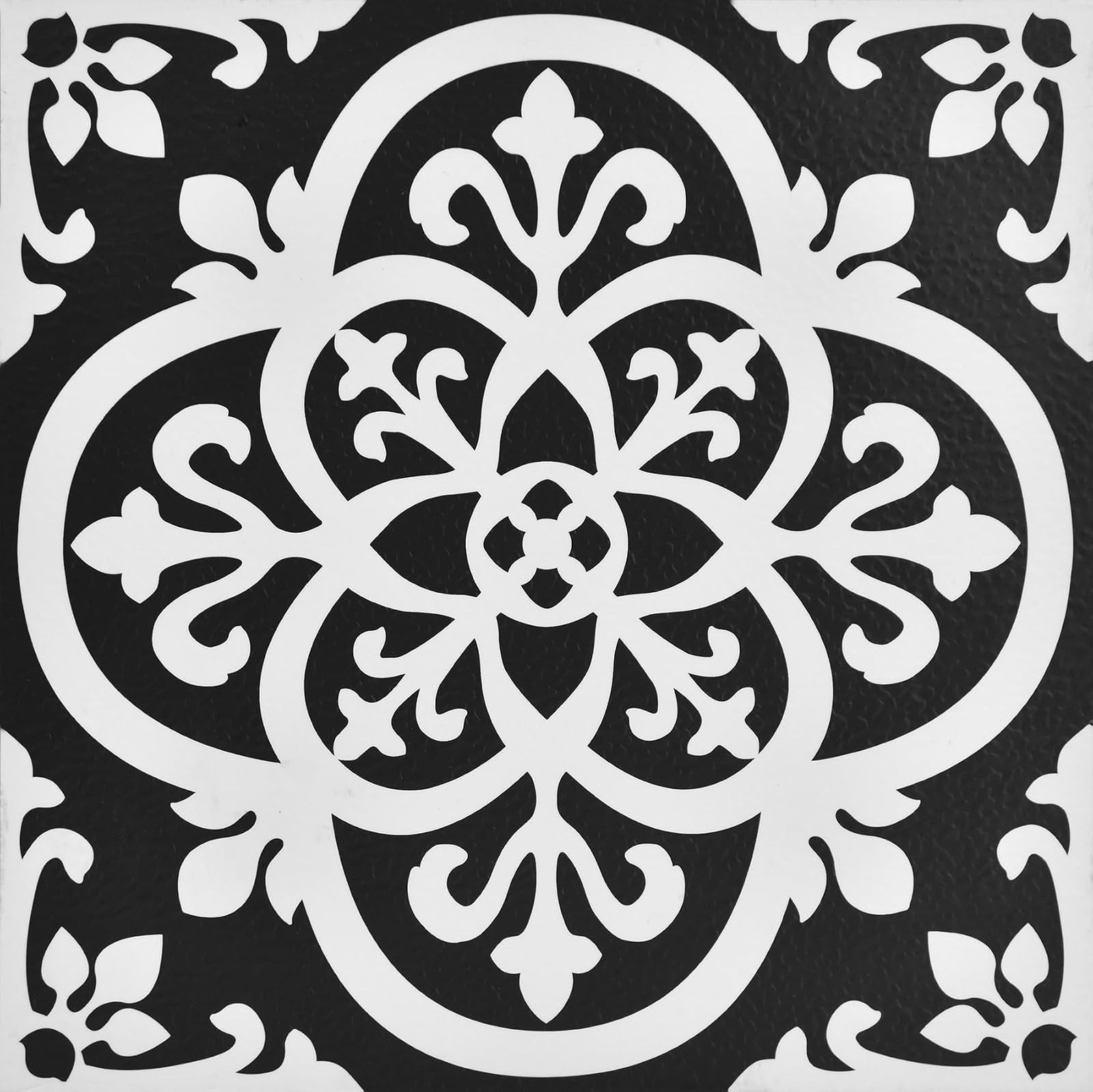 Black Gothic Peel & Stick Floor Tiles – Easy Installation, Water Resistant