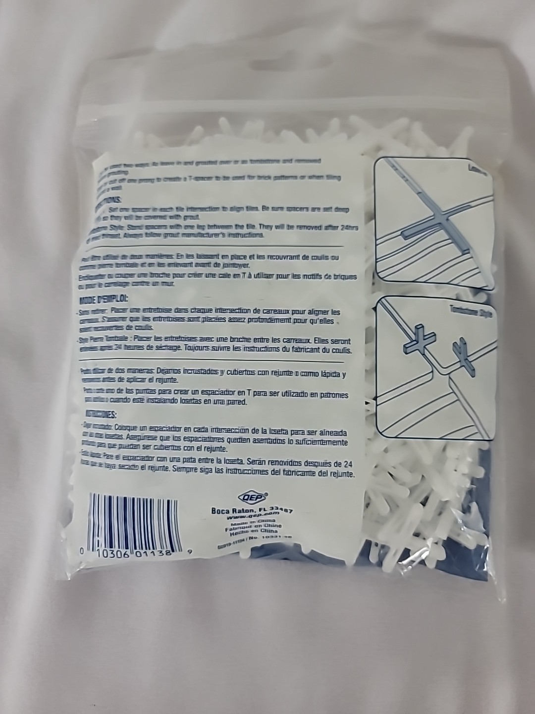 QEP LEAVE-IN TILE SPACERS 1/8″ 3MM PACK OF 300 – NEW & FREE SHIPPING