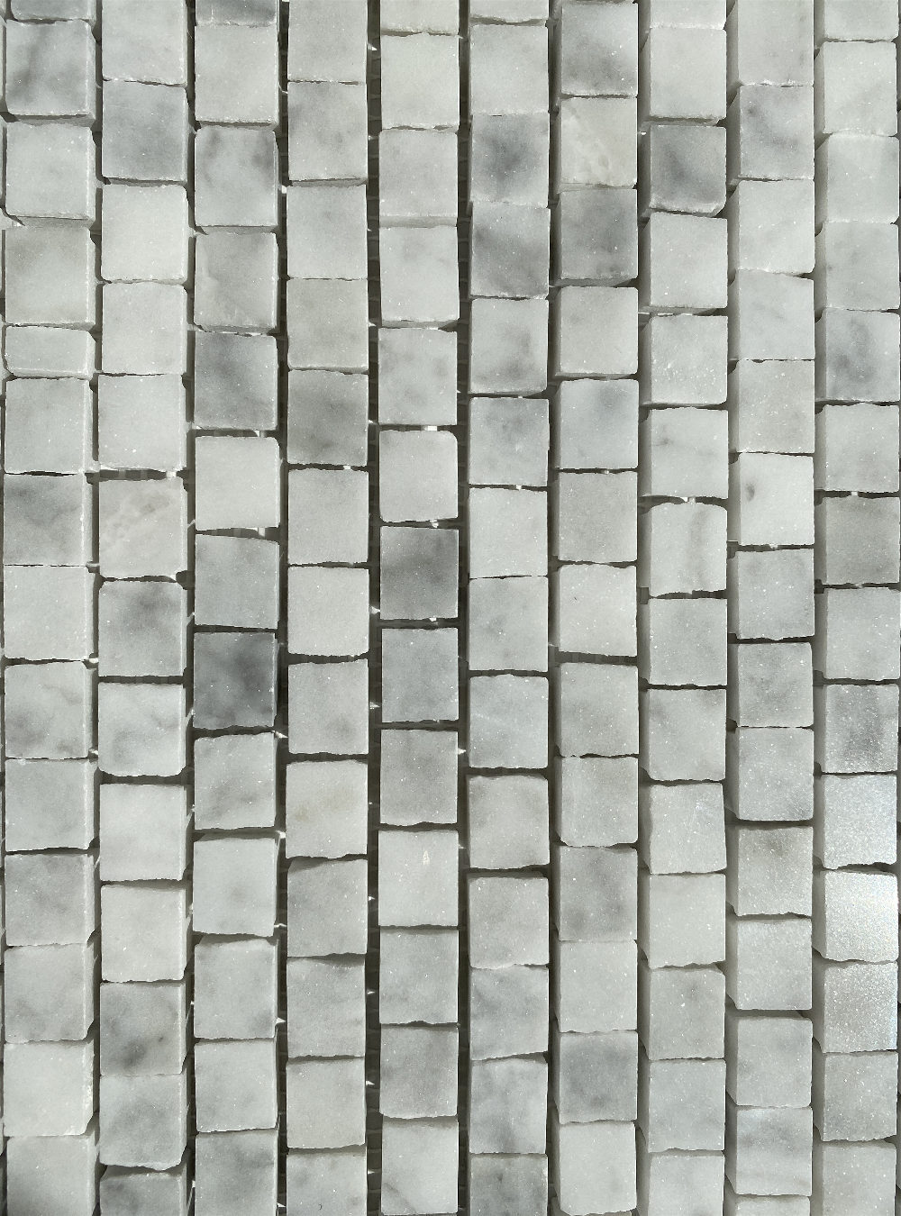C29P Carrara White Marble HandClipped Random Broken Mosaic Tile Polished