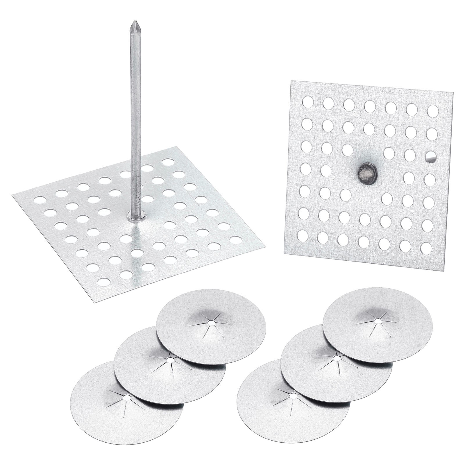 2-1/2inch Perforated Insulation Pins for Wall and Ceiling （100 Set/200 Pieces）