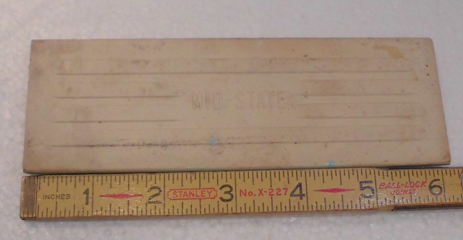 1 pc. Turquoise – Blue: 2” X 6” Surface Bullnose Ceramic Tile by MID-STATE NOS