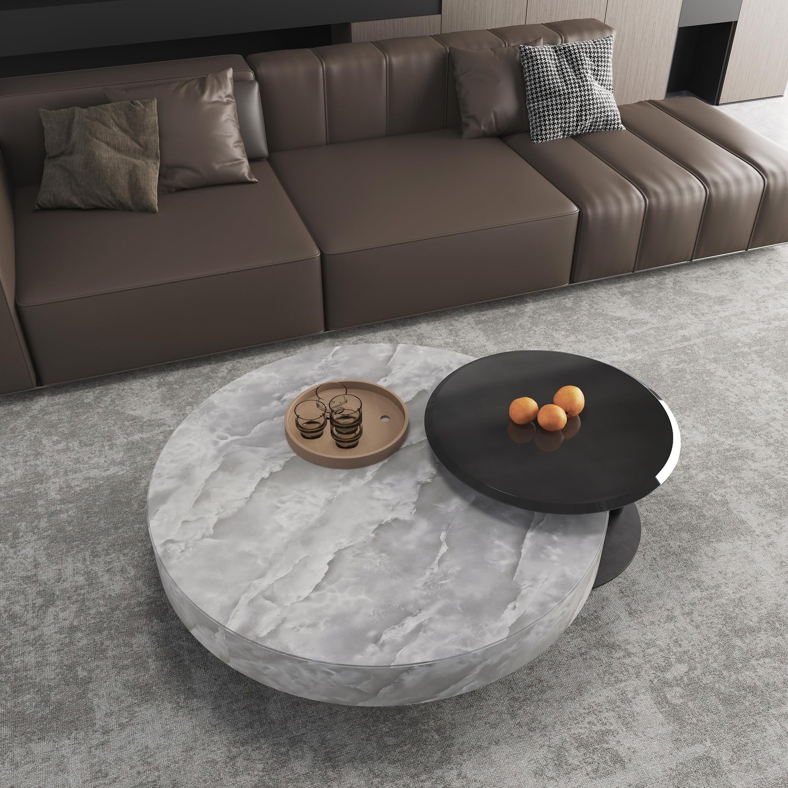 JSEVEM 24″×354″ Gray Marble Contact Paper for Countertops Grey White Cloud