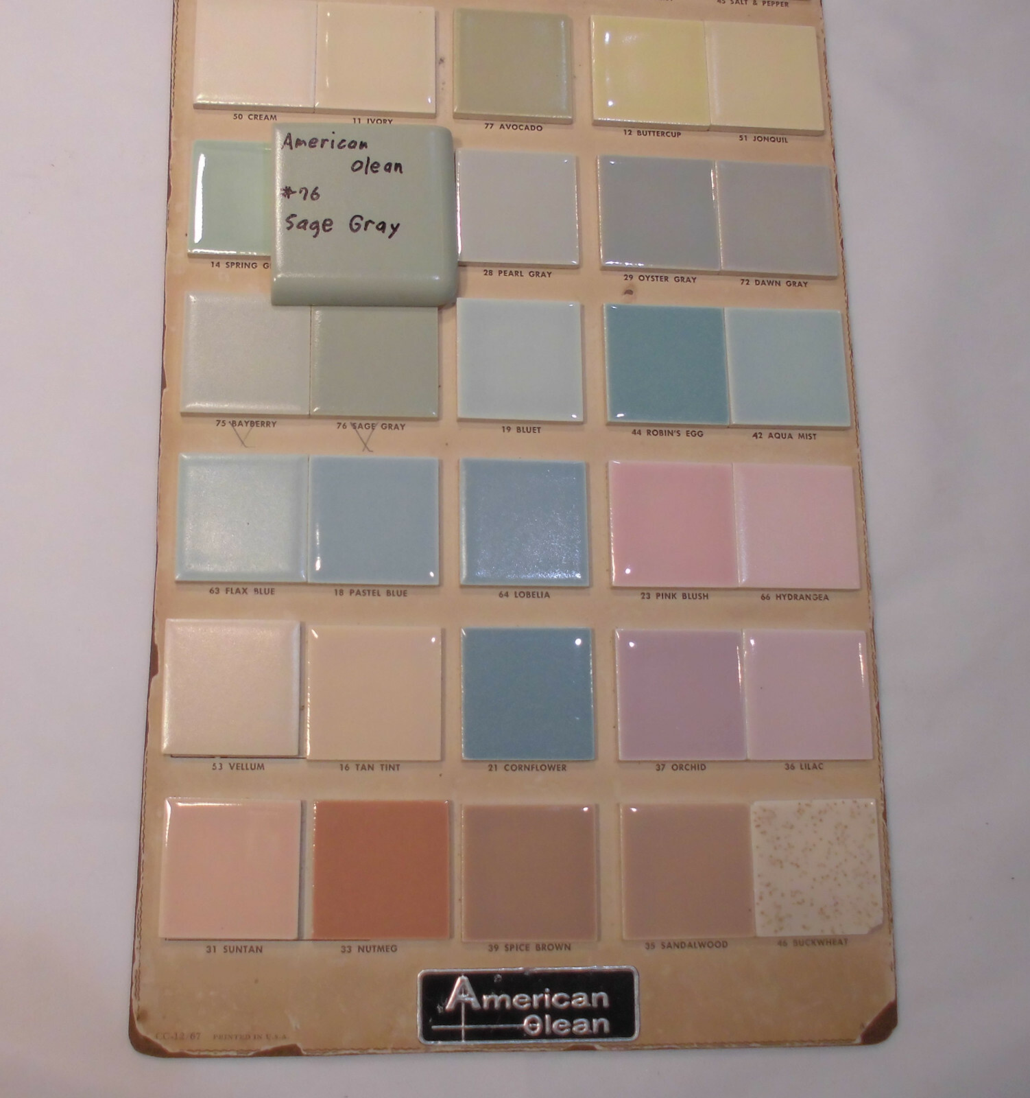 1 pc. Sage Gray 2″ X 2″ X 5/16″ Ceramic Surface Bullnose Corner Tile; Greenest