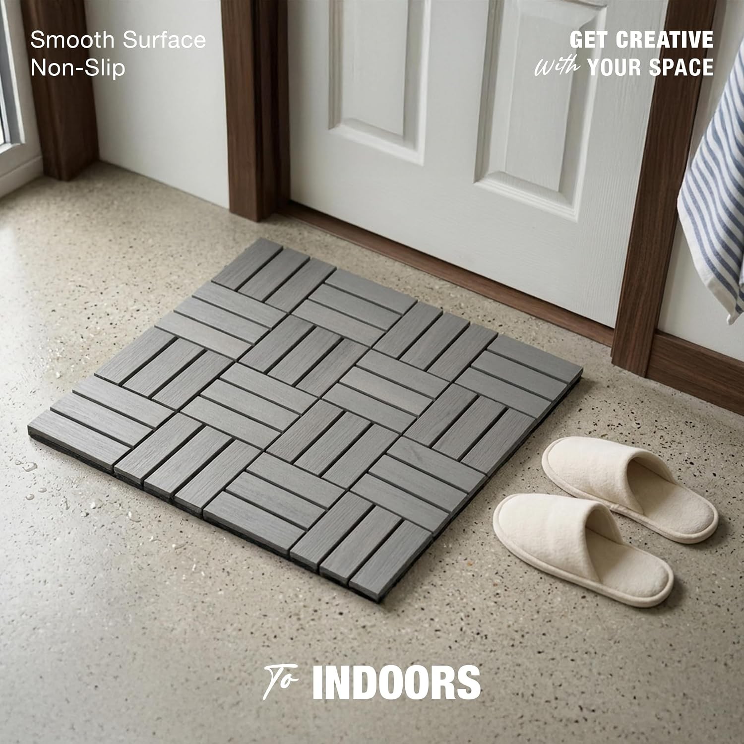 Premium Acacia Wood Interlocking Deck Tiles, 9 PCS 12″x12″x0.9″ Patio Flooring,