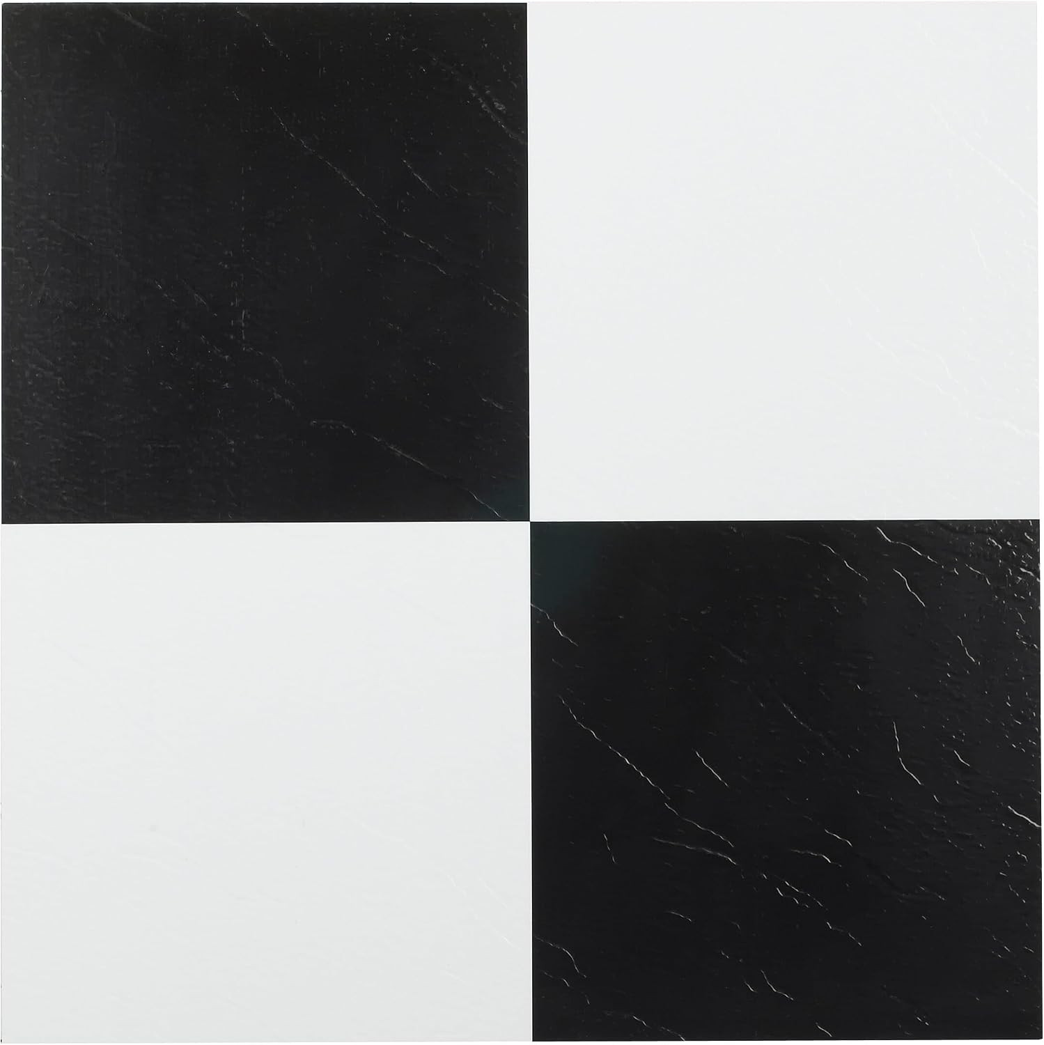 Sterling Self Adhesive 12-Inch Vinyl Floor Tiles, 20 Tiles – 12″ X 12″, Black an