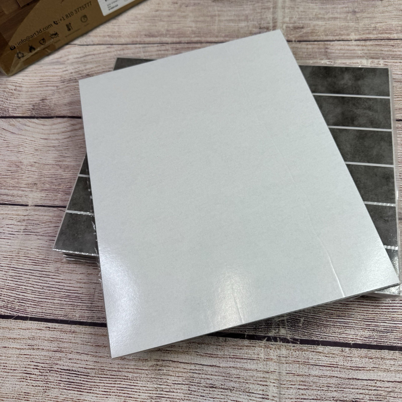 Art3d Peel & Stick Backsplash 10-Sheet Ash Grey Faux Stone Tile 7.2 Sq Ft