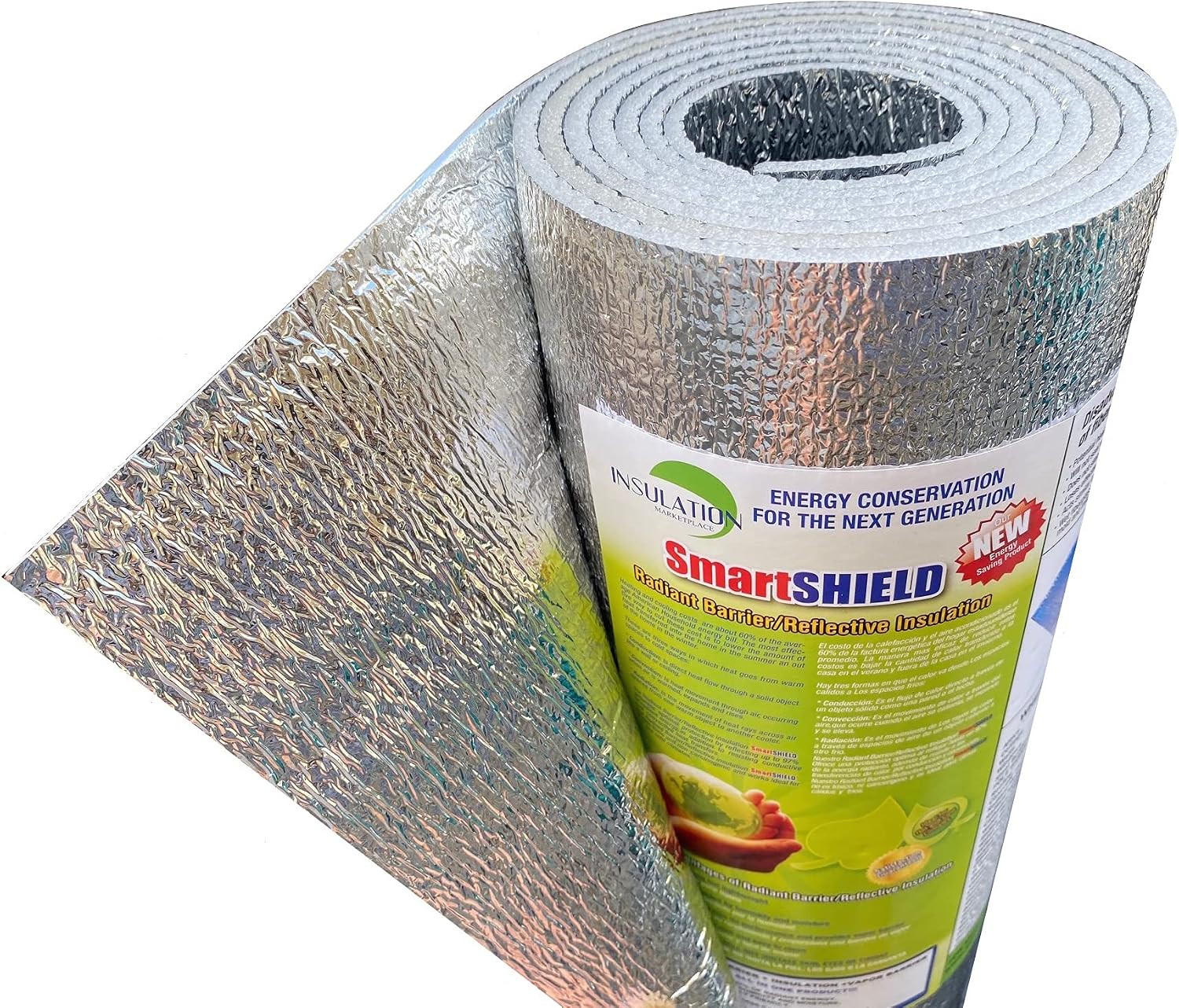 Smartshield -3Mm 48Inx25Ft Reflectiveinsulation Roll, Foam Core Radiant Barrier,
