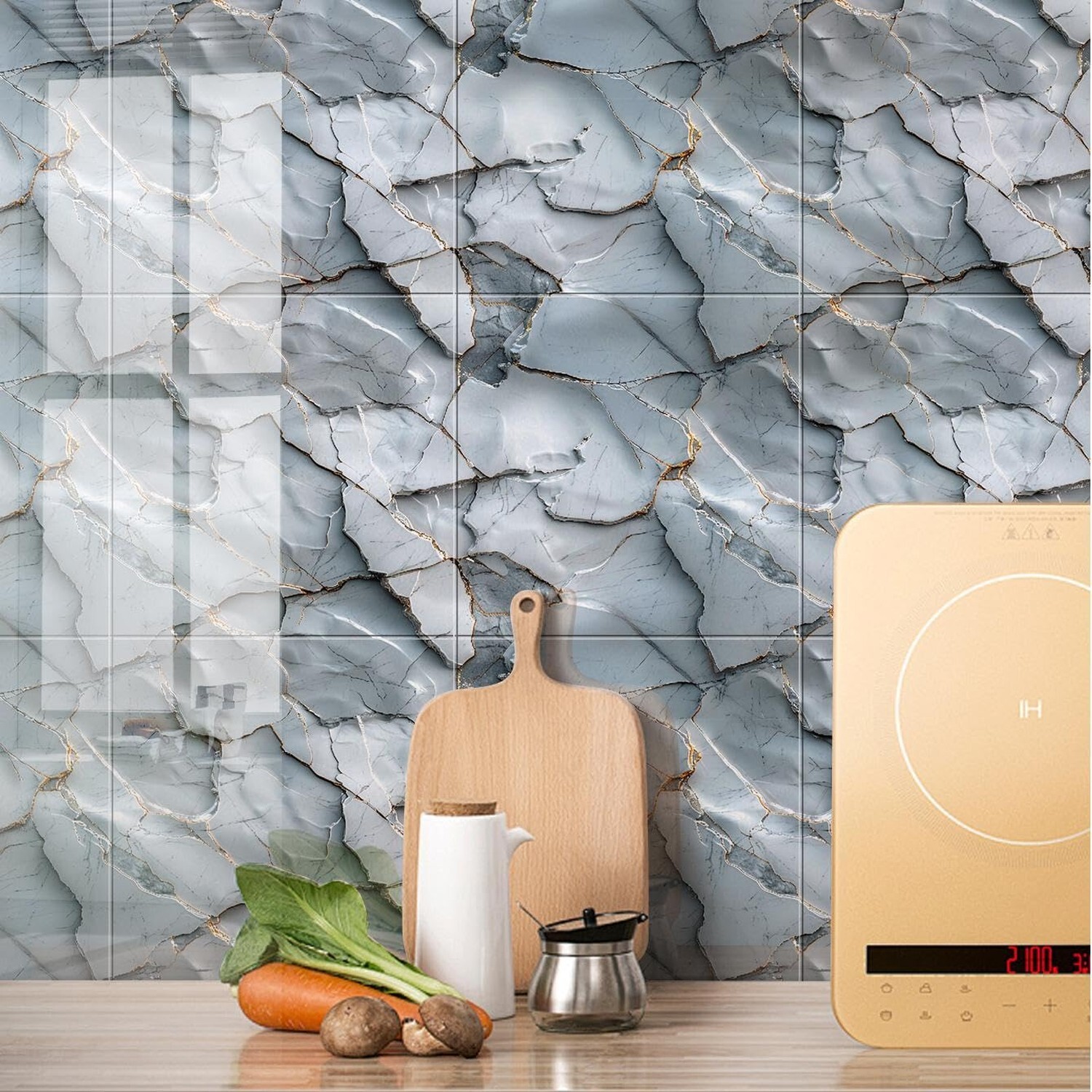10pcs Peel and Stick Tile,Back Splash for Kitchen Peel & Stick 11.8″X11.8″ Se…