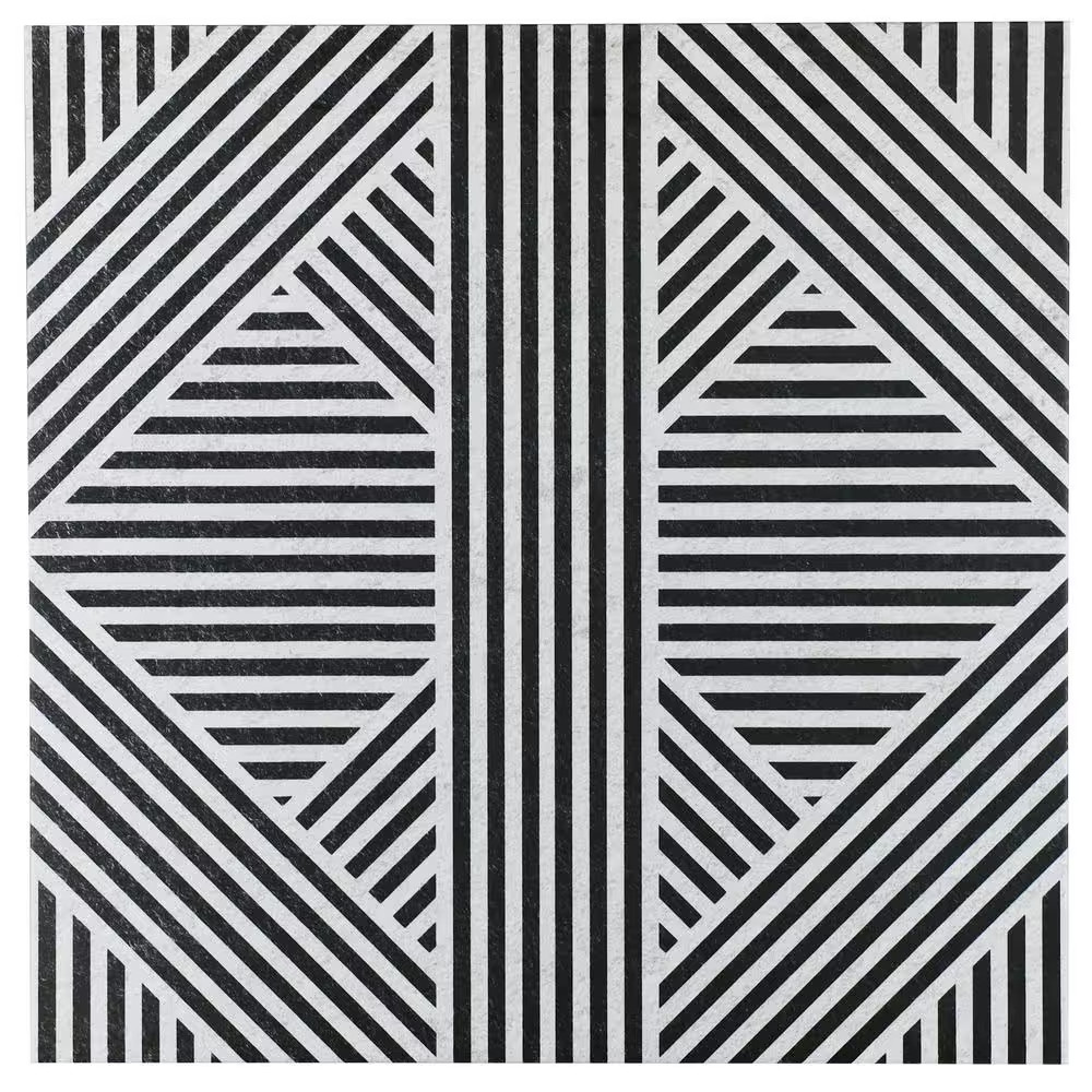 Astoria Black and White 24 In. X 24 In. Matte Porcelain Floor and Wall Tile (4 P