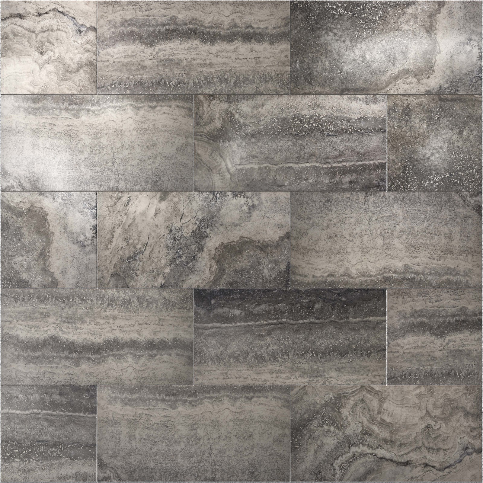 Cruz Bay Studio MKT61152 Tufo – 12″ x 24″ Rectangle Floor and – Grey Polished