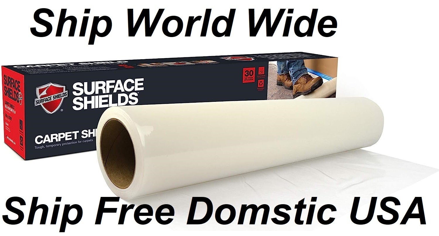Surface Shields Carpet Shield Self Adhesive Carpet Mask Clear 24″ x 200ft NIB