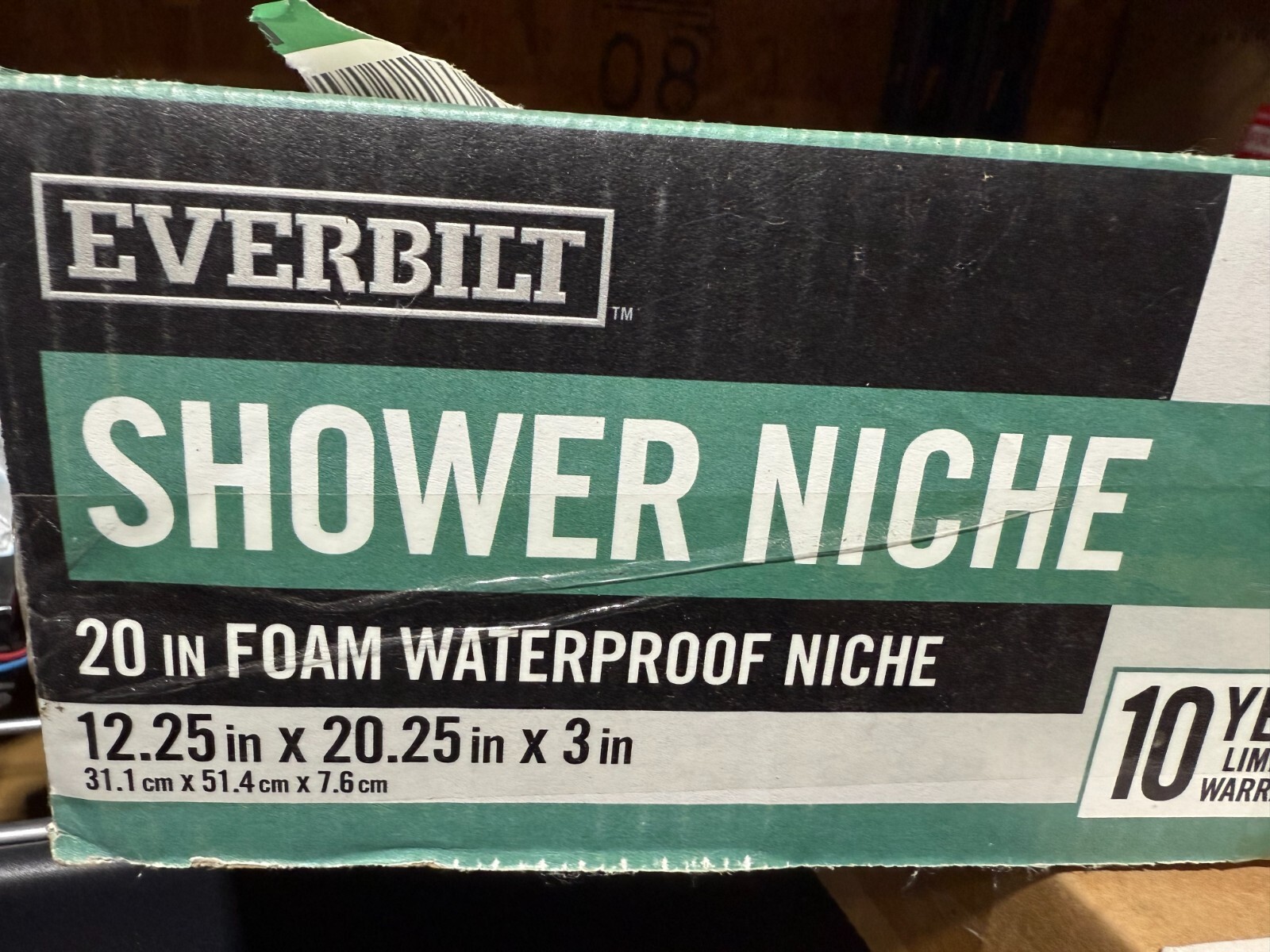 EVERBILT SHOWER NICHE ADJUSTABLE SHELF 12.25″ X 20.25′ X 3″