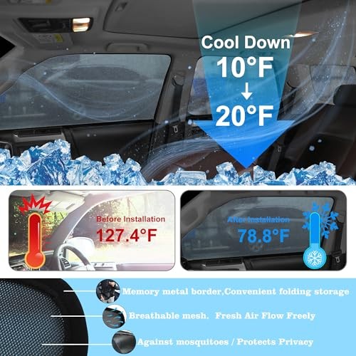 Front Side Half Window Shade Foldable Custom Fit for (6PCS) 2019-2023 Kia Forte