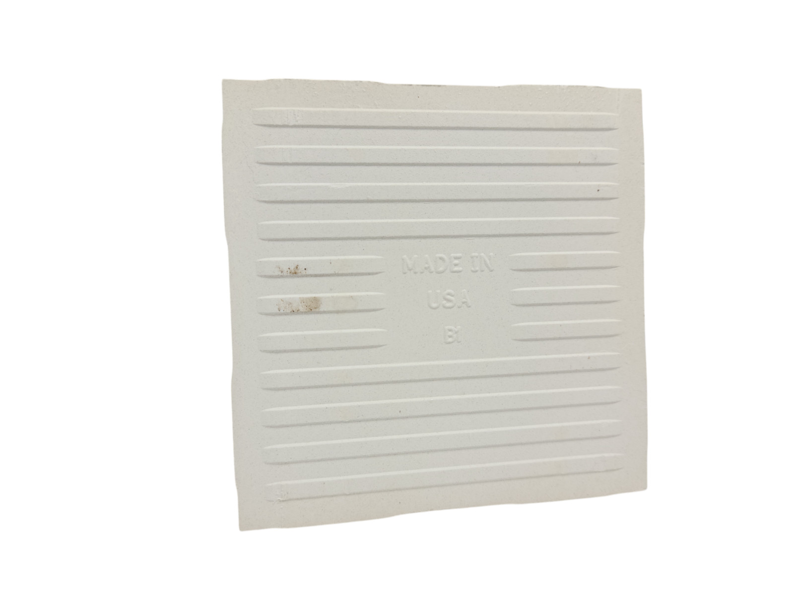 Vintage White Ceramic Tile 4.25 in Subway Square Rippled Matte Potters Touch