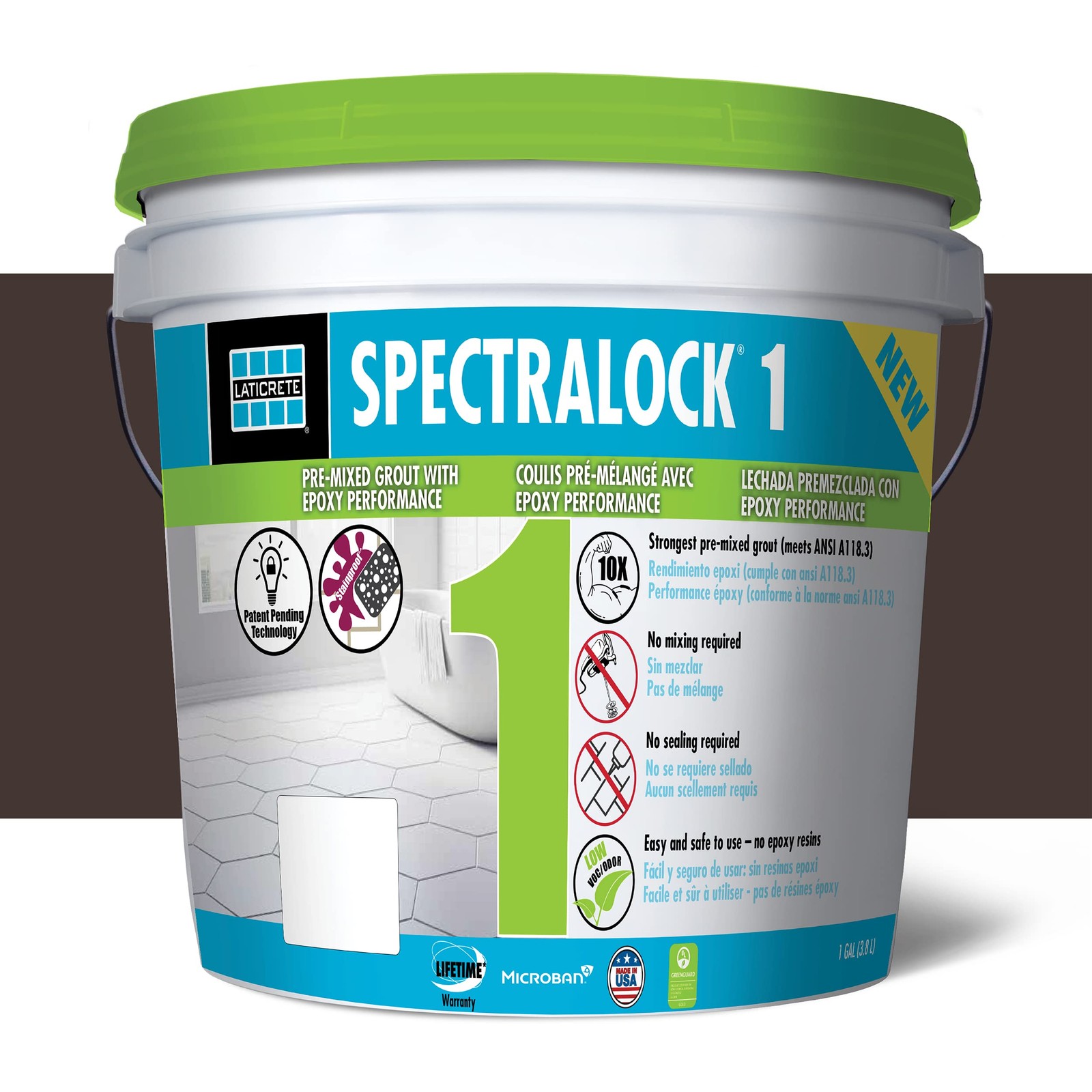 1 Gallon Spectralock 1 Espresso Grout Sealant Stain Proof Heavy Traffic Use