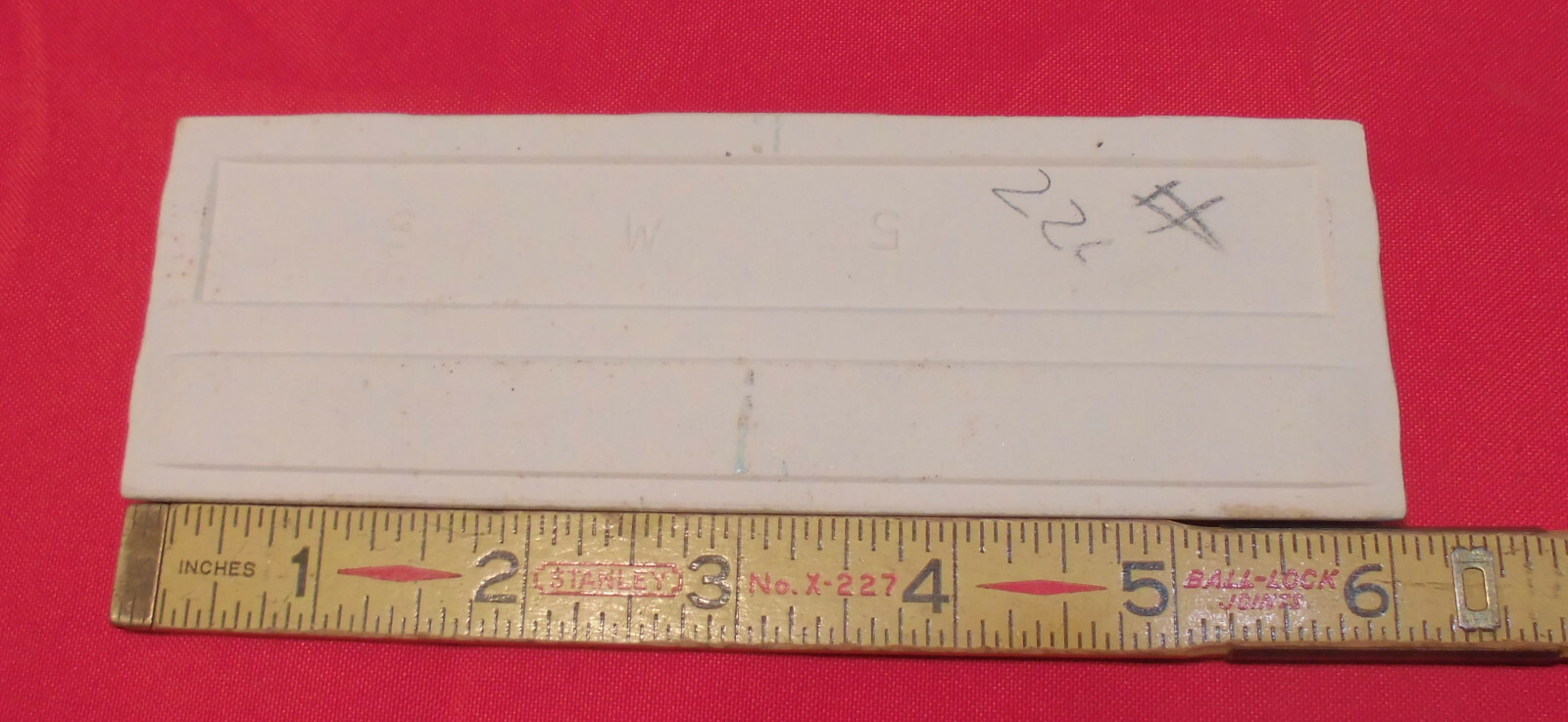 1 pc. Vintage Glossy *Pastel Blue* 2” X 6” Bullnose Ceramic Tile by Wenczel Co.