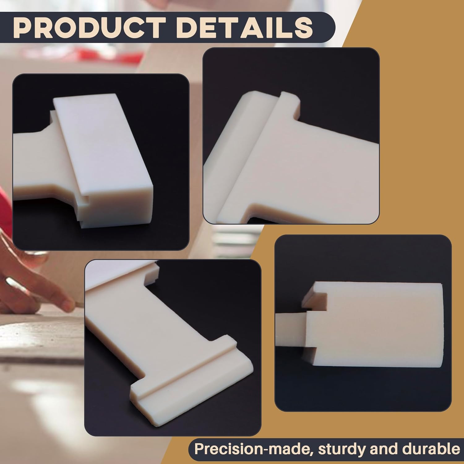 4-In-1 Laminate Flooring Tools – Nylon Tapping Block Kit for Laminate Plank and