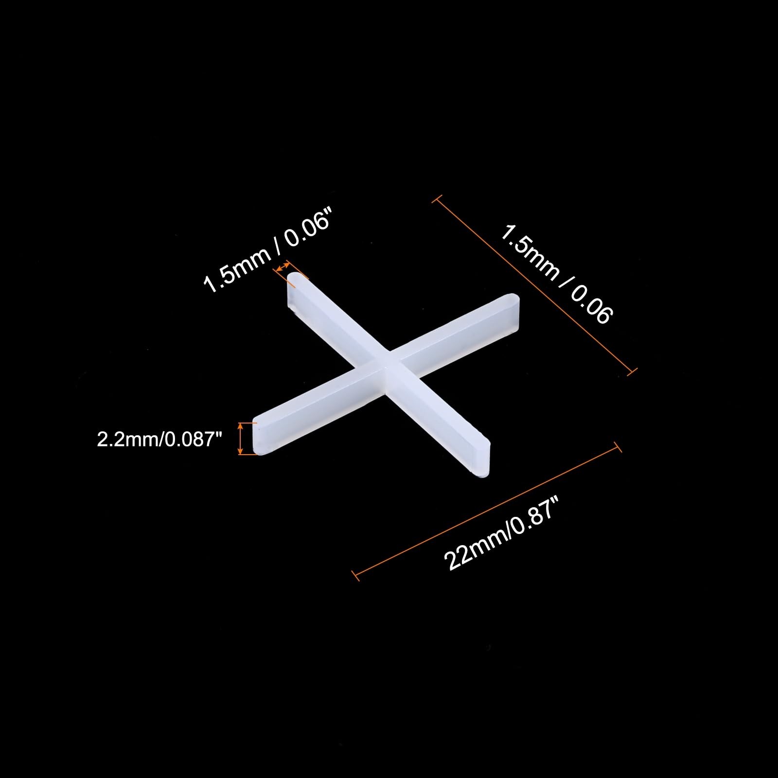 uxcell 300pc 1.5mm Tile Spacers White Cross