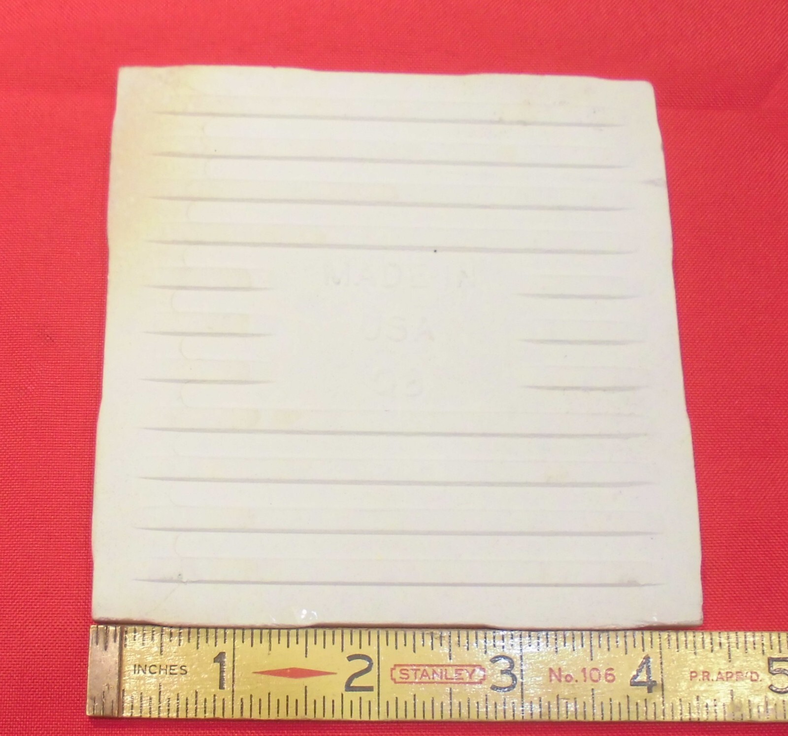 1 pc. Mayan White; Glossy Ceramic Tile; Color Tile Co. 4-1/4″ Tiny Bumpy, Dimple