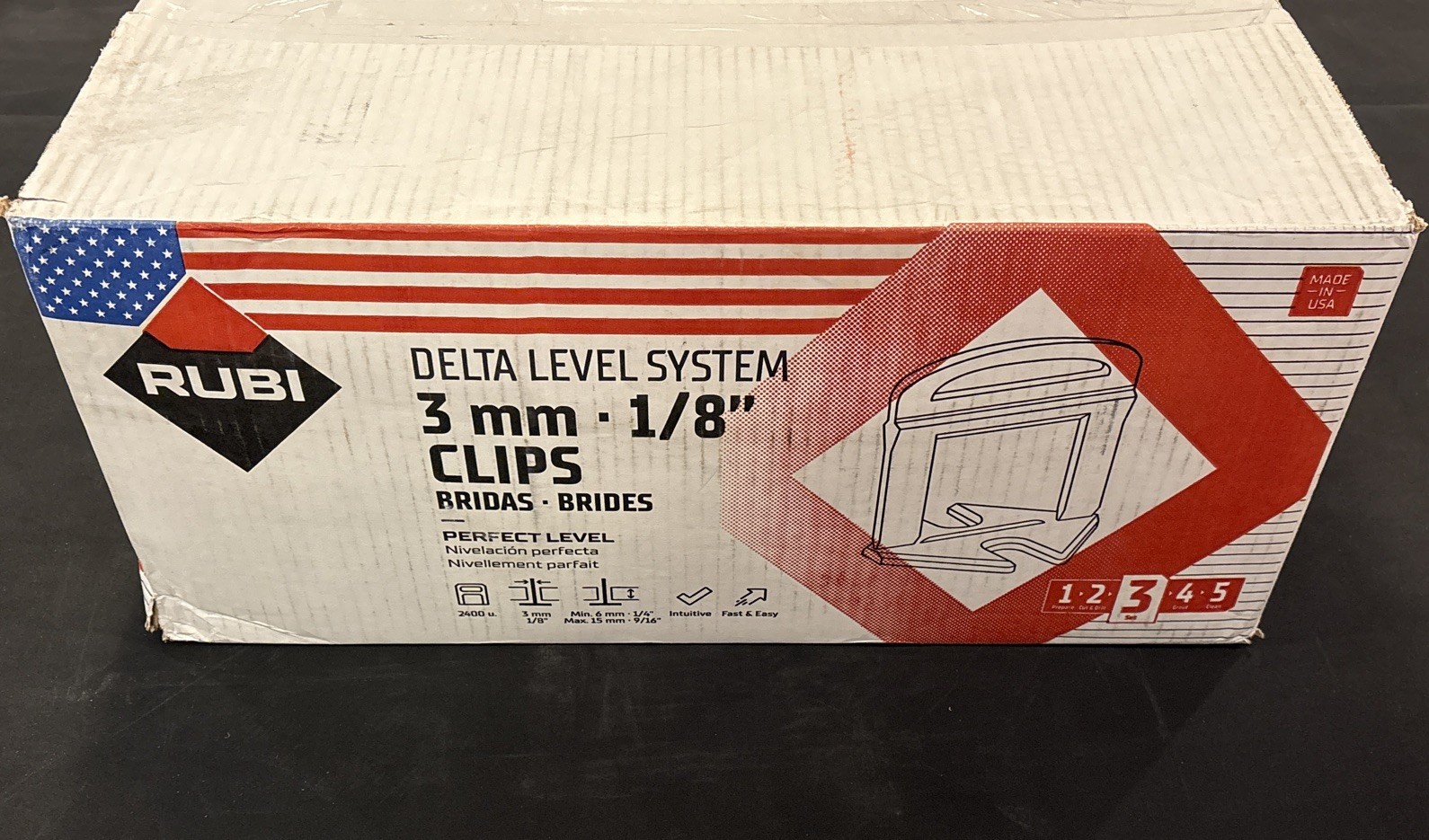 BOX OF 2400- RUBI Delta Tile Leveling System Clips (3mm – 1/8”)