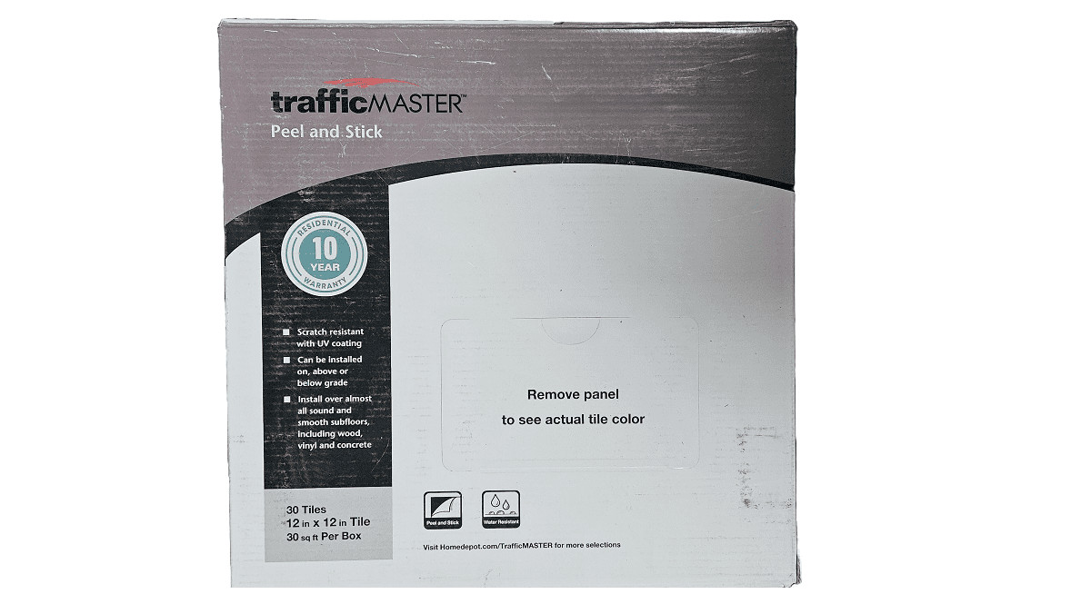 TrafficMaster Peel and Stick Honeycomb 12″x12″ 30sqft Box 1004557983 52107
