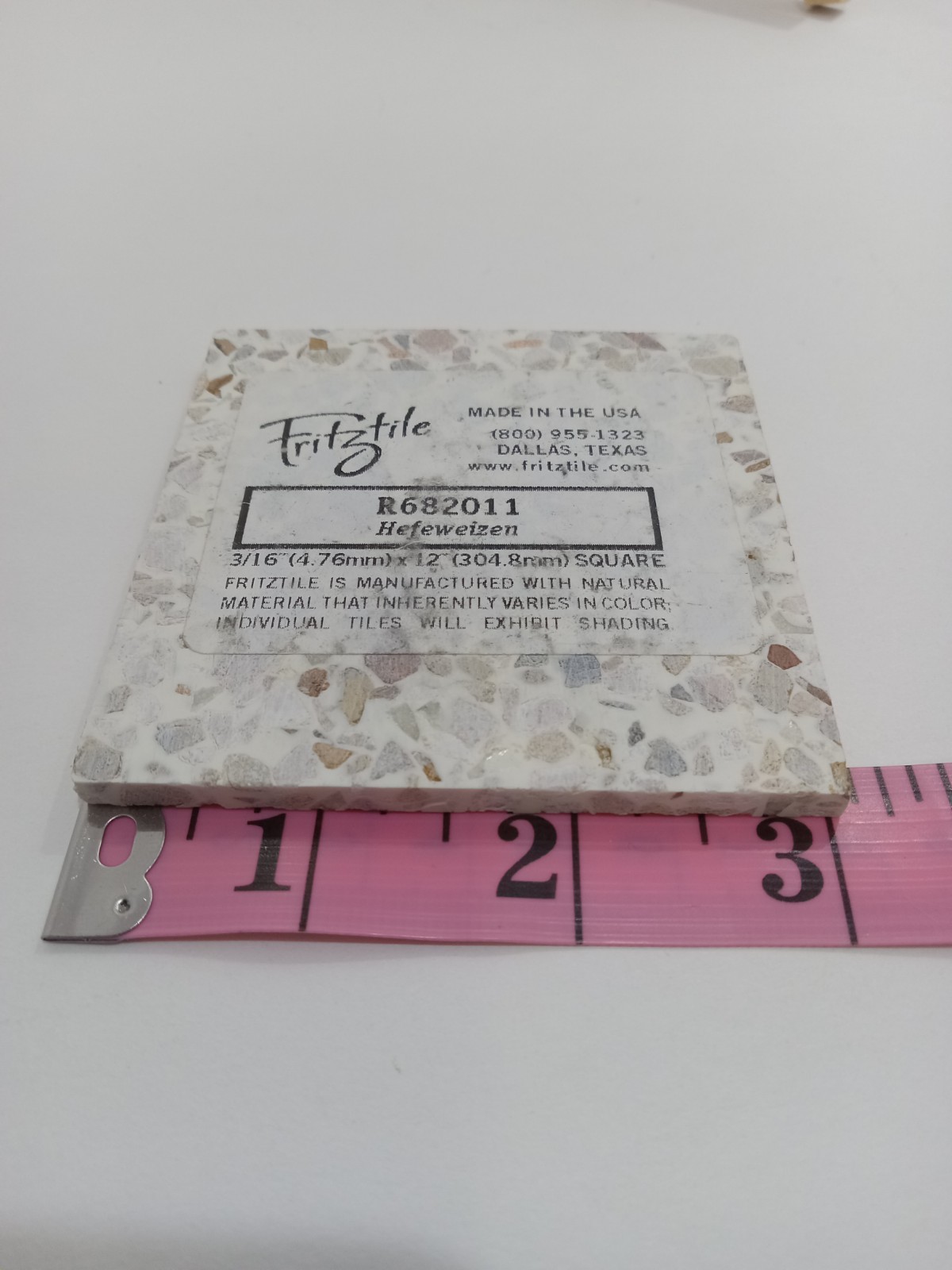 Fritztile Terrazzo Mini Floor Tile Single Sample R682011 Hefeweizen (Yellow Tan)