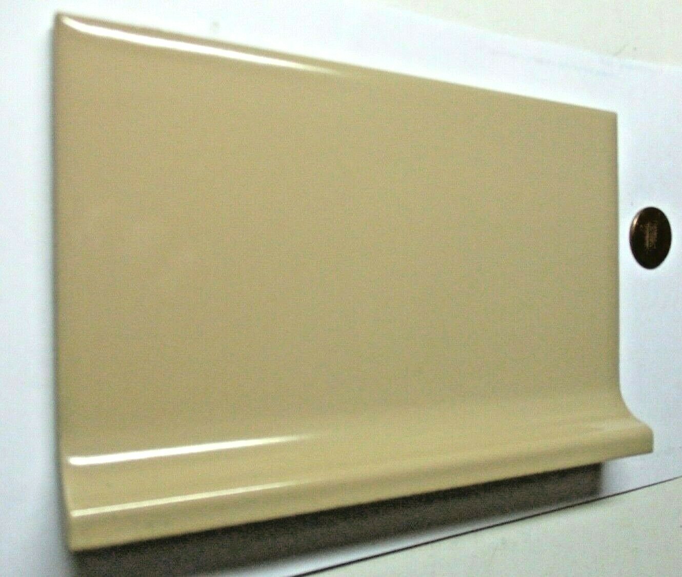 1 Cove Base Wall Tile Mannington USA 6″ Gloss Mexican Sand SA-141 Ceramic Vtg