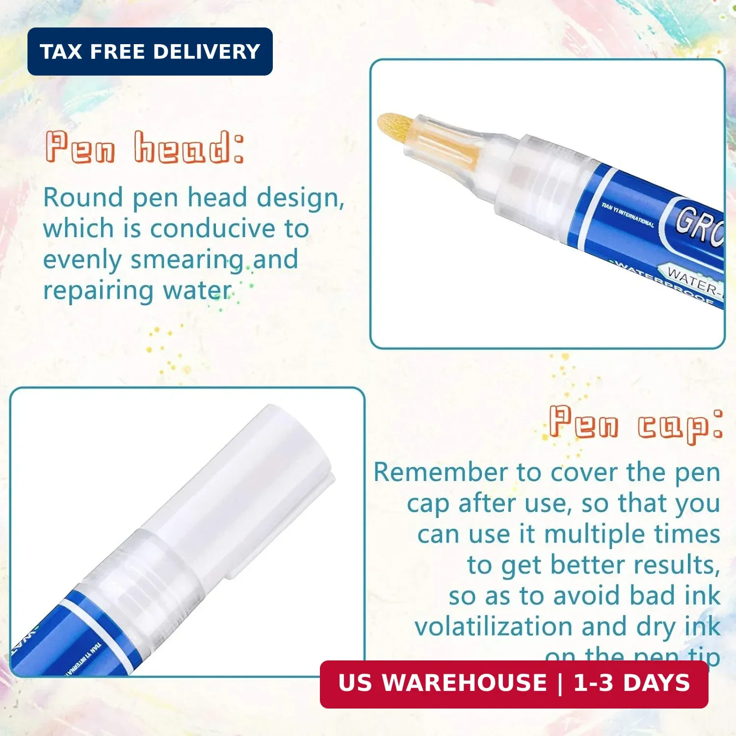 Zonon Grout Wall Pen Tile Paint Markers Grout Repair Sealer Pen for Bathrooms Ki