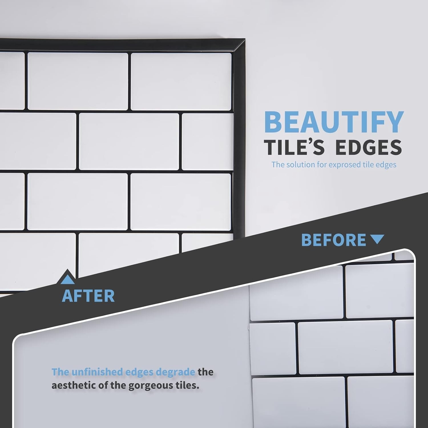 Artistic 30 Ft Black Peel and Stick Vinyl Trim – Perfect for Backsplash & More