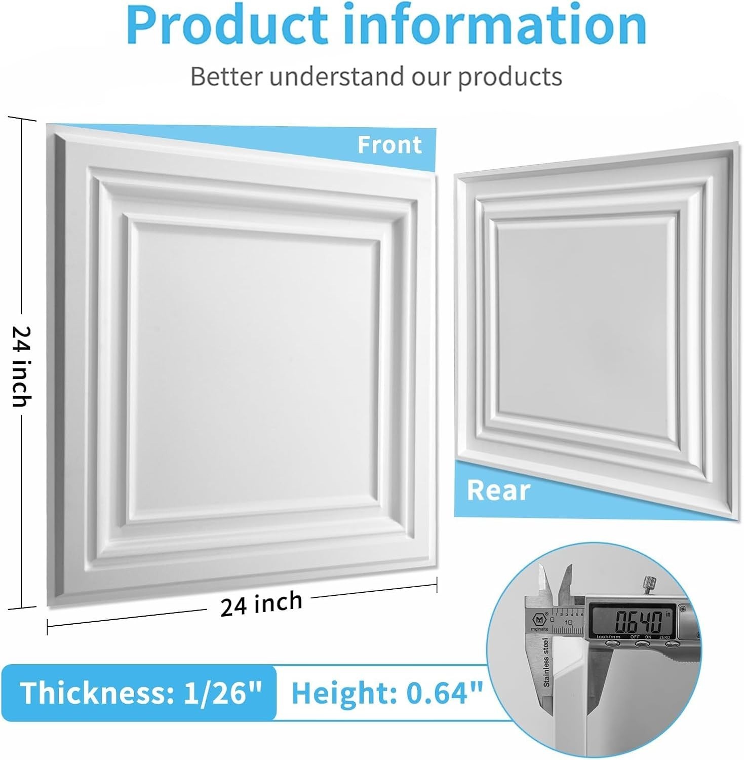 2’x2′ Plastic Sheet 24-Pack in White
