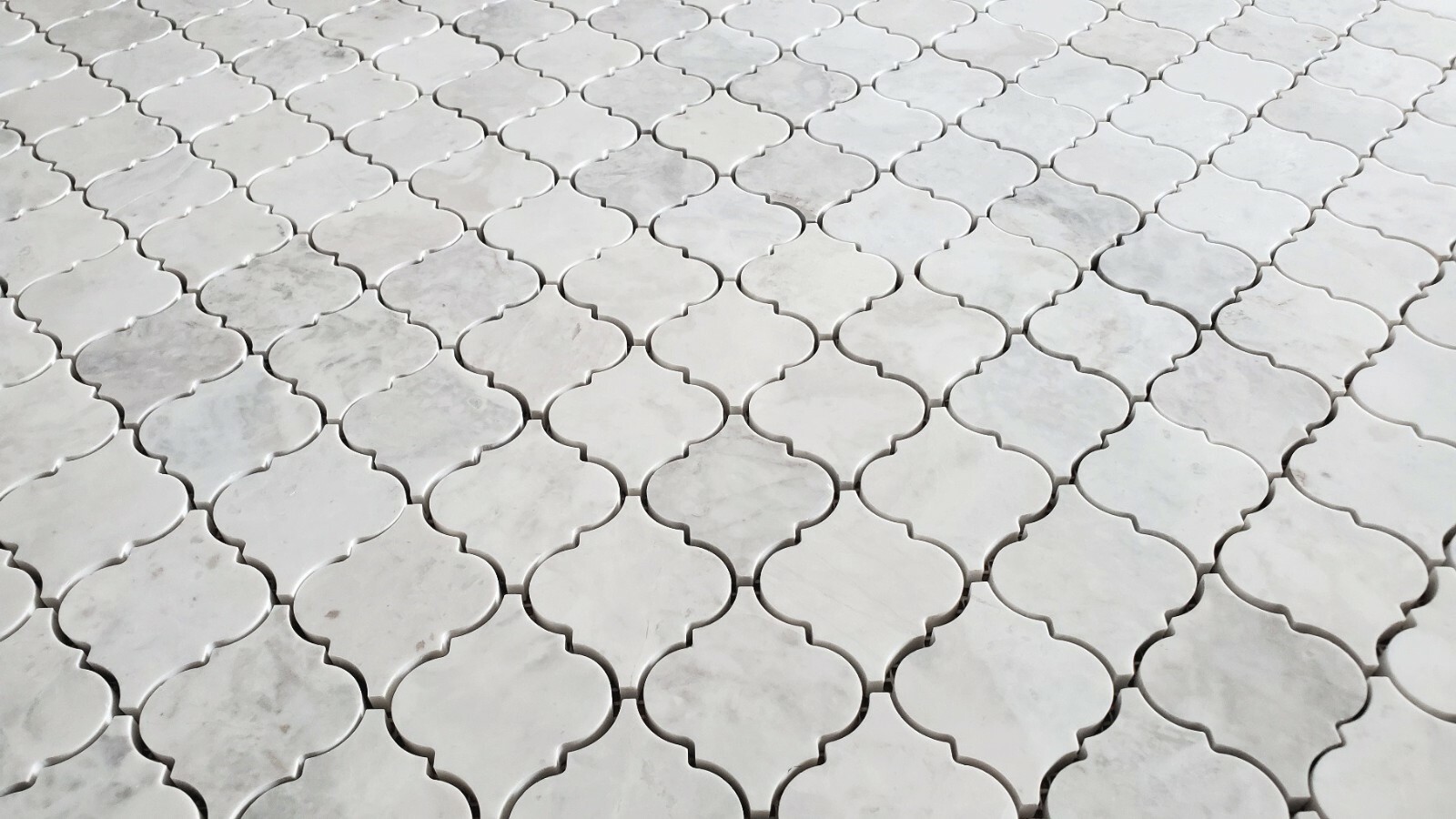 Arabesque Carrara Polished Marble Waterjet Mosaic Tile