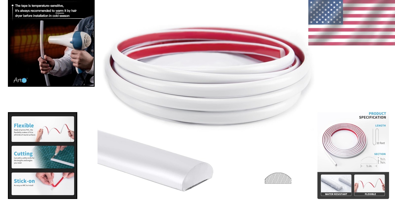 Durable 10 Ft Peel and Stick PVC Tile Edge Trim for Effortless Home Upgrades
