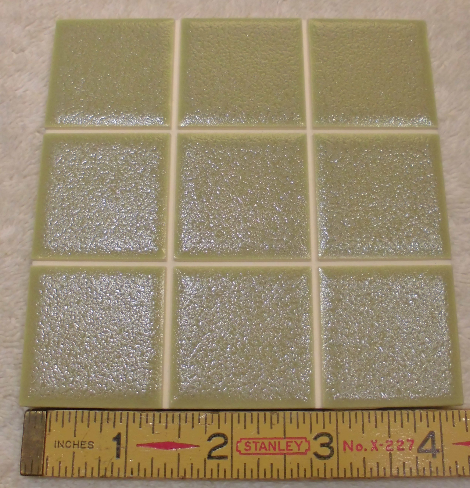 1 pc. Ceramic Tile *Avocado-Green* 9th Scored Crystalline: American Olean 4-1/4″