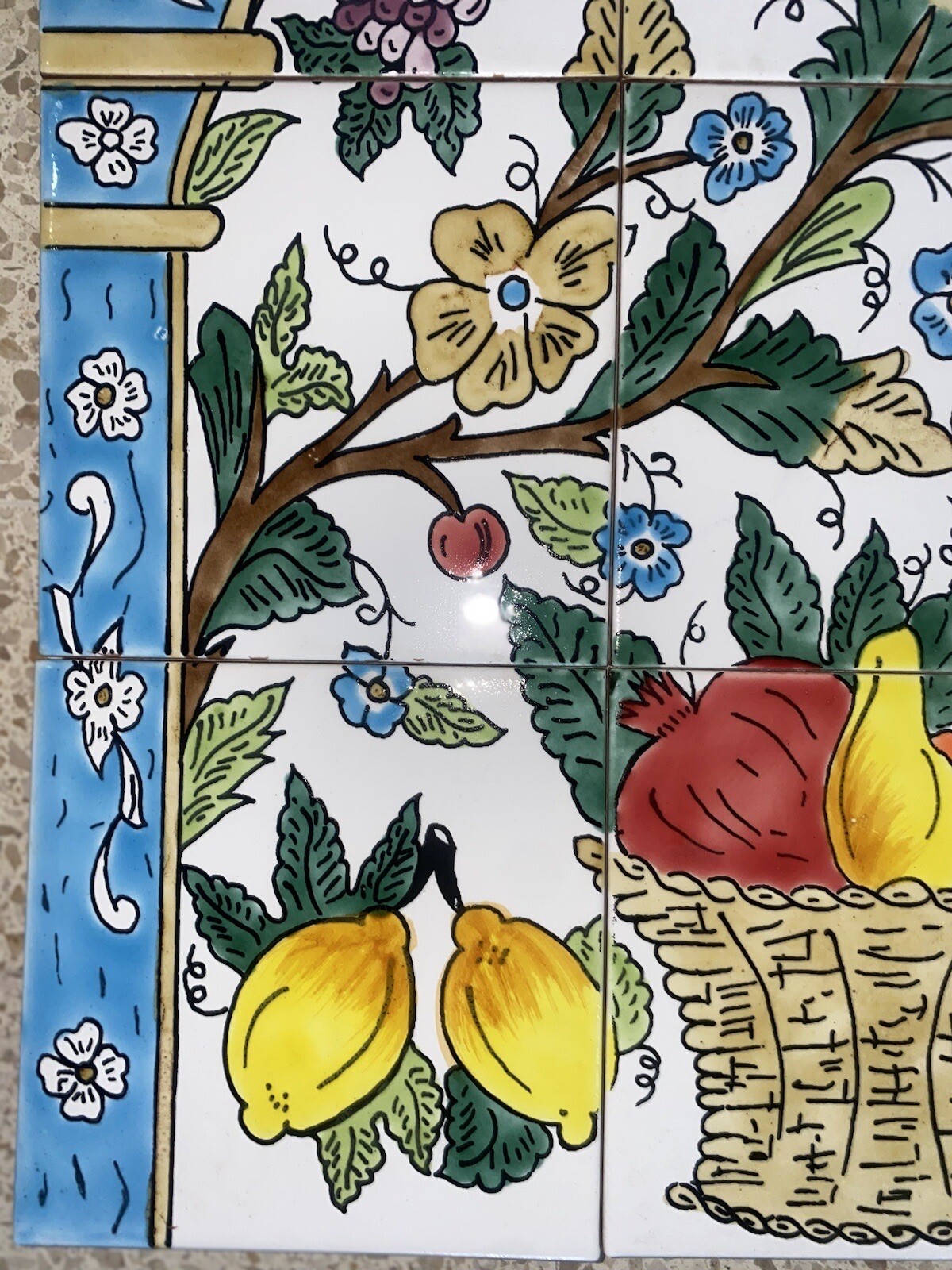 18″ x 24″ Ceramic Tile Mural Backsplash Art Wall Panel Hand Painted Vase Flowers
