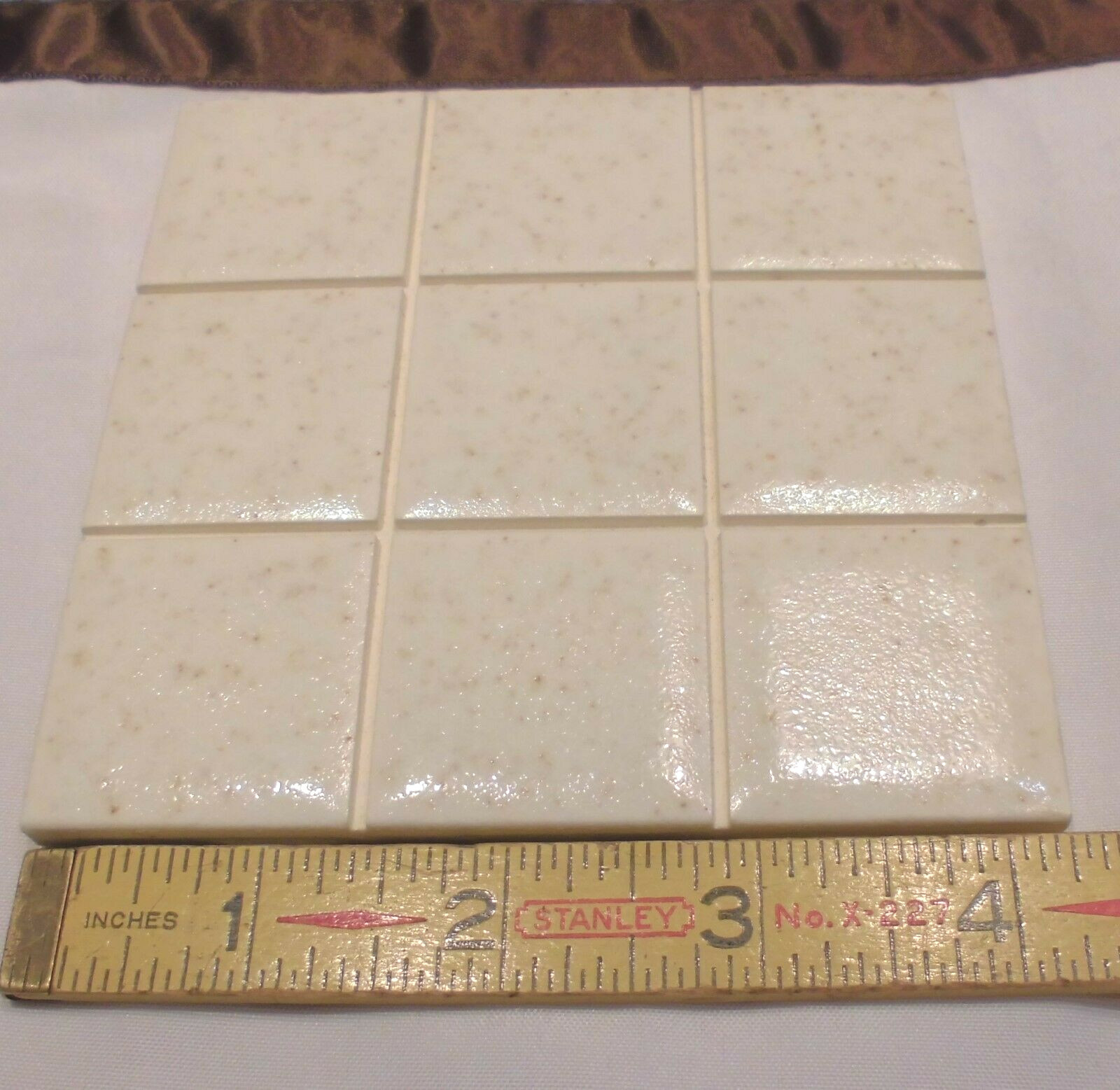 1 pc. Ceramic Tile *Gold Mist* Scored by American Olean 4-1/4″ Crystalline Glaze