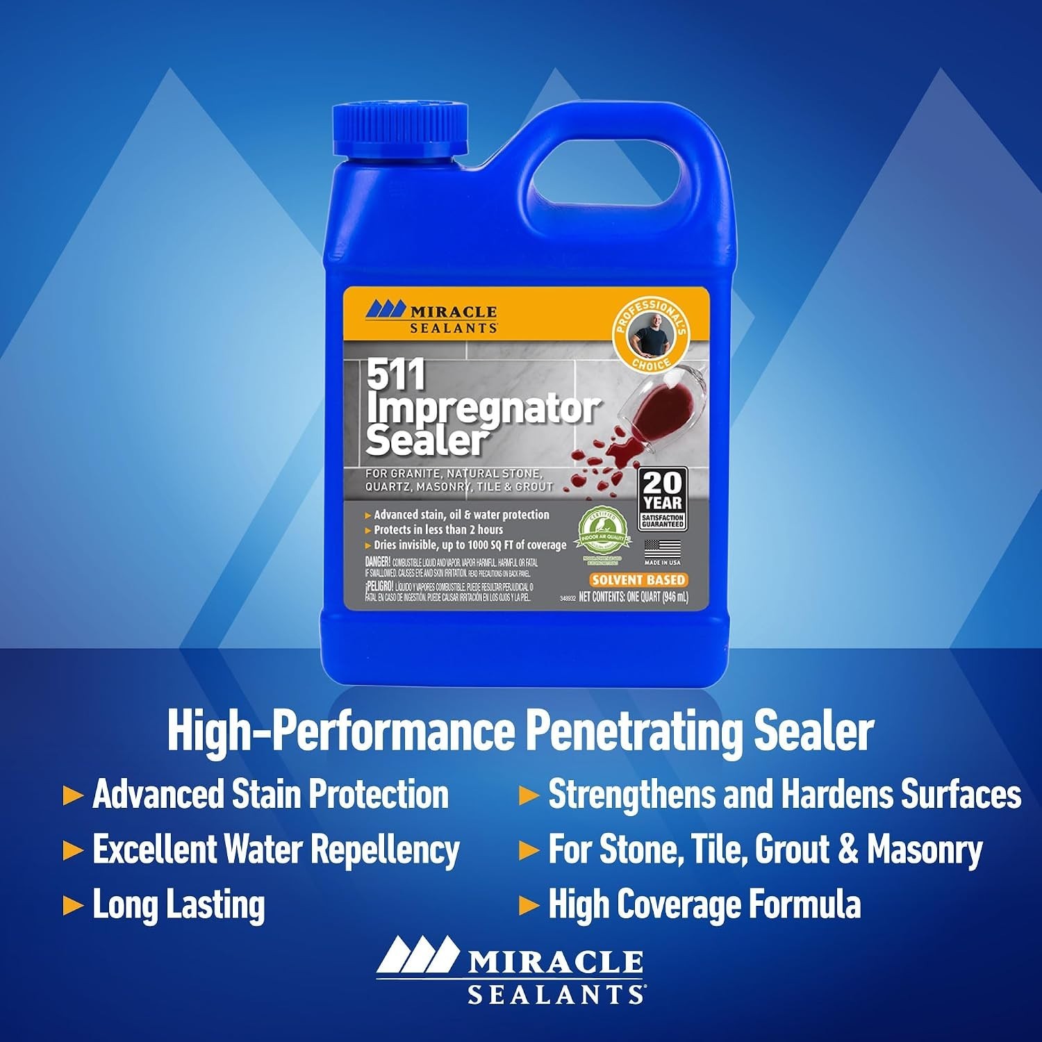 511 Impregnator – Advanced Penetrating Sealer for Stone & Tile Surfaces, Gallon