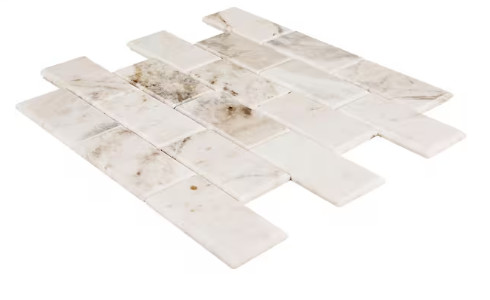 Daltile Xpress Mosaix Peel ‘N Stick Daphne White Polished Marble Tile Sheet