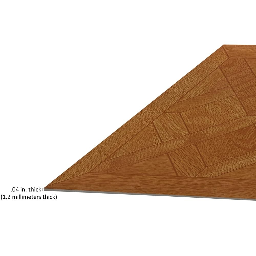 Tivoli Peel & Stick Vinyl Floor Tiles, 45-Pack, 12 x 12×12 Inch, Parquet Oak
