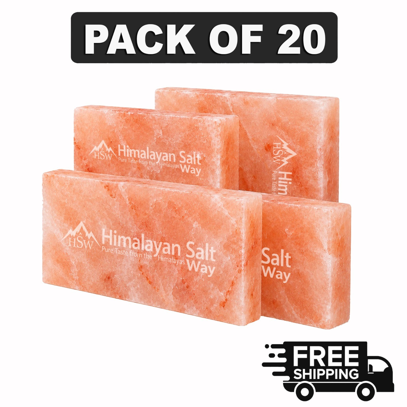 Himalayan Salt Tiles 8x4x1 Pack of 20 for Home Decor Spa Sauna Salt therapy Room
