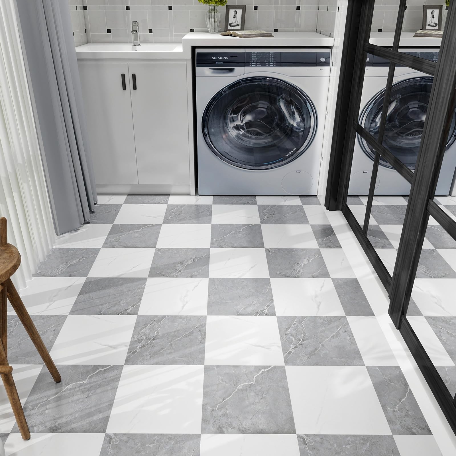 20-Pack 12″x12″ Marble Peel and Stick Floor Tiles Waterproof Self Adhesive Vi…