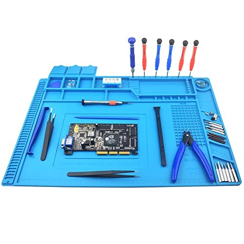 Heat Insulation Silicone Repair Mat with Scale Ruler and Screw Position for