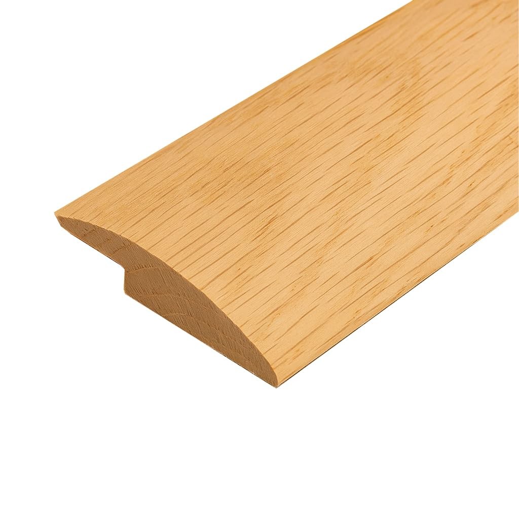 3 FT Oak Overlap Edging – Unfinished 1 3/8″ Wide Solid Oak Transition Strip for