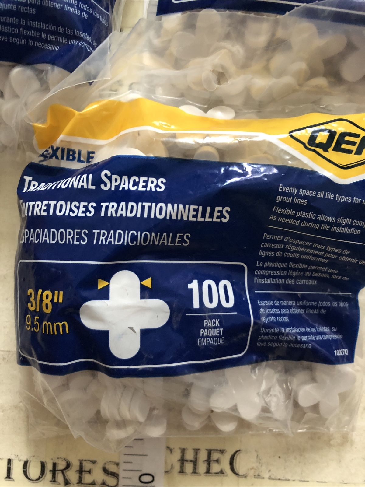 4X QEP 10027Q 3/8″ Tile Spacers For Spacing Floor Or Wall Tiles, 100 Pieces/Bag