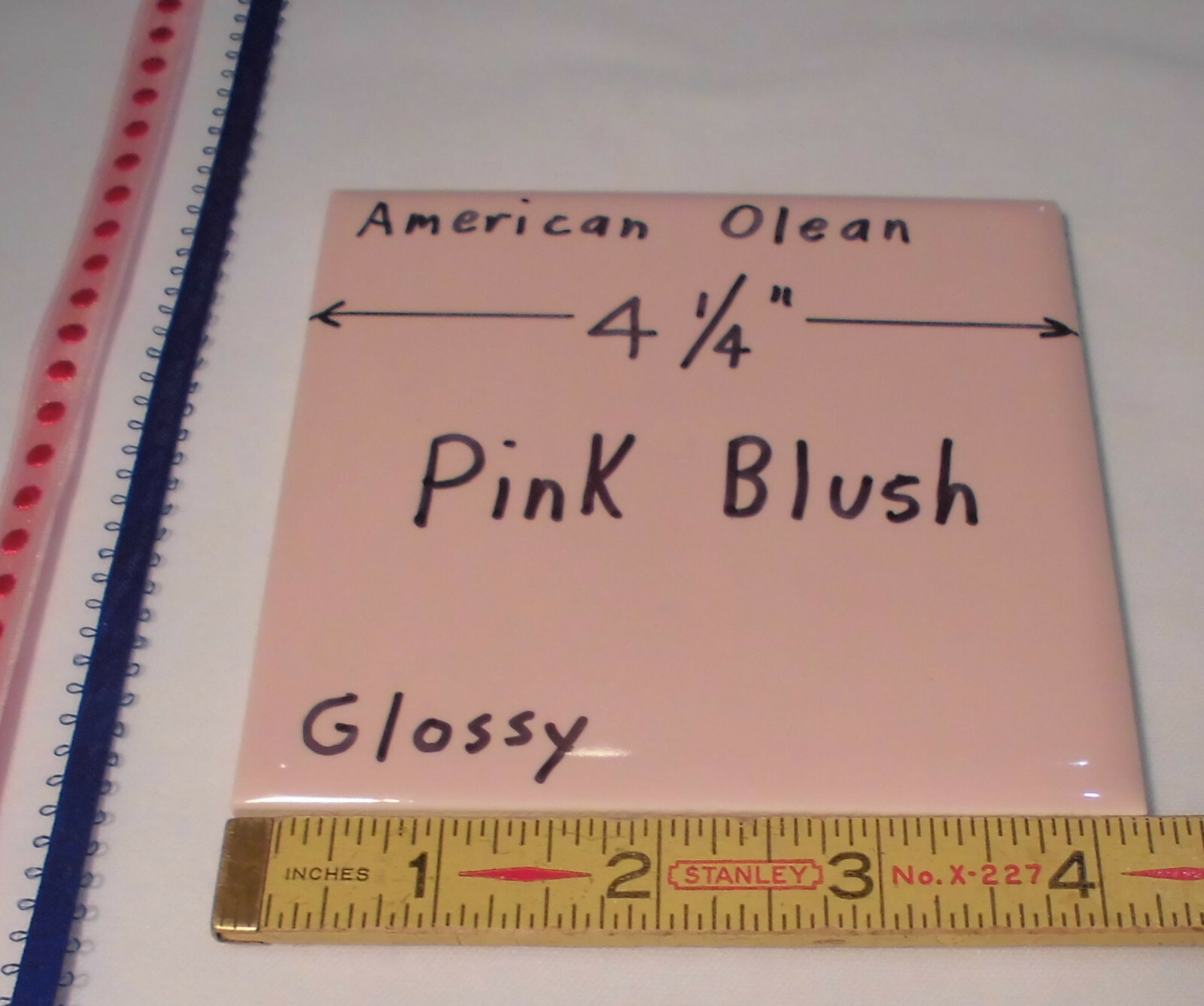 1 pc. Vintage *Pink Blush* Glossy Ceramic Tile #23 by American Olean 4-1/4″ New