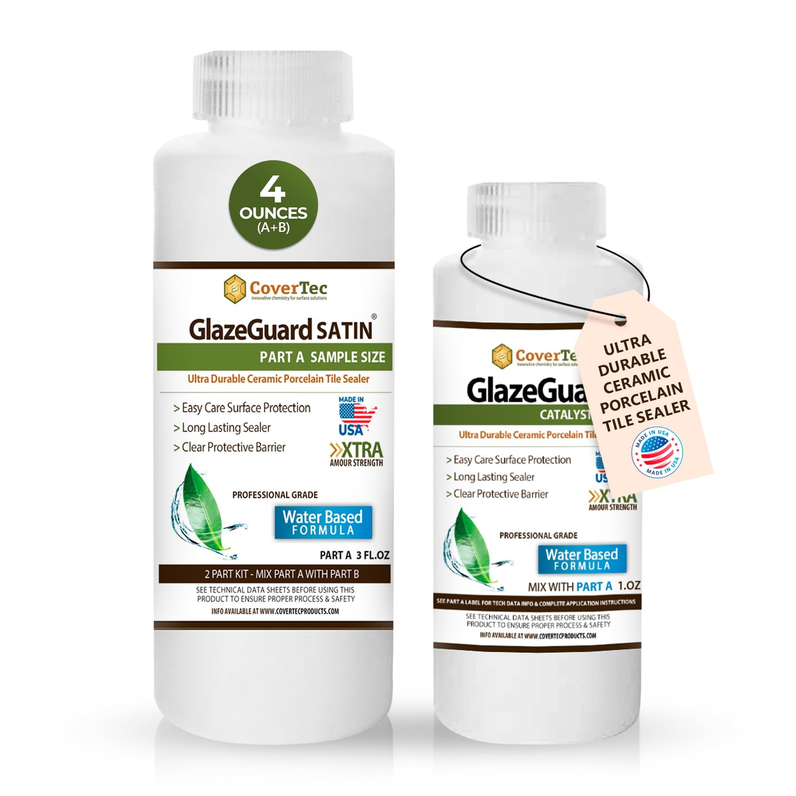 GlazeGuard Satin Grout Sealer & Tile Sealer for Ceramic & Porcelain – Clear W…